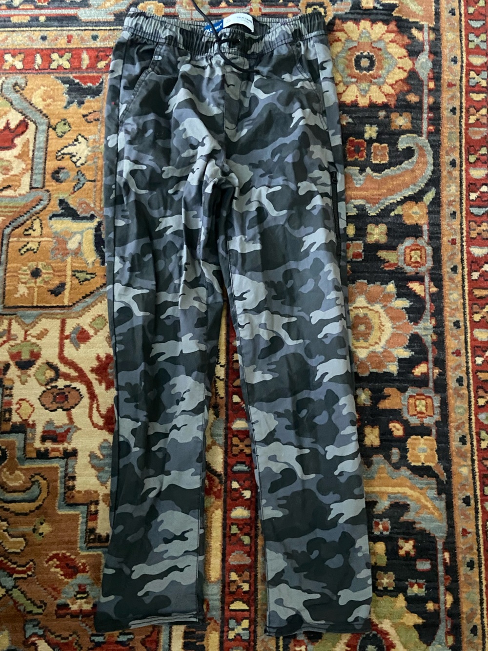Boys XL Old Navy Grey & Black Camo Tech Taper Jogger Pants